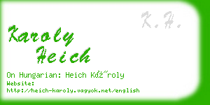 karoly heich business card